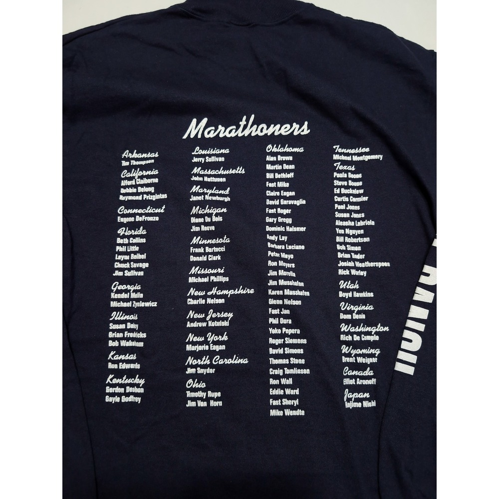 Vintage Oklahoma Marathon Tulsa Long Sleeve T-Shirt Mock Neck Heavy Medium M - Picture 7 of 7
